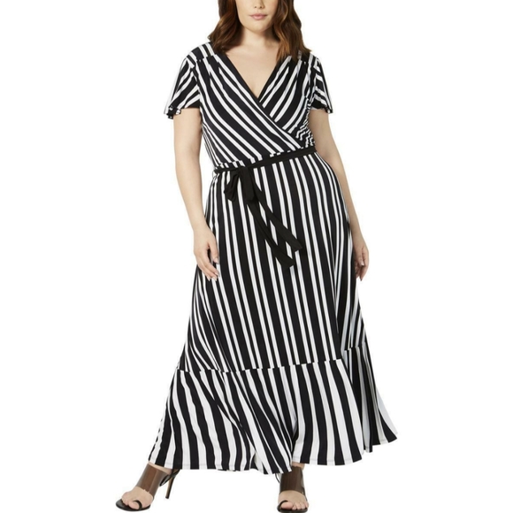 INC International Concepts Dresses & Skirts - NWT I.N.C Striped Faux Wrap Maxi Dress Size 3X